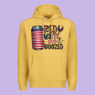 Red White  Boozed Premium Hoodie Designed By Cowhidedigitalart