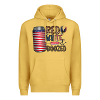 Antique Gold red white  boozed Premium Hoodie - CowhideDigitalArt