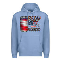 Colony Blue red white  boozed Premium Hoodie - CowhideDigitalArt