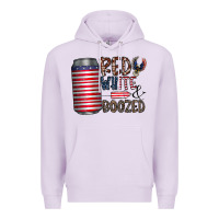 Lilac red white  boozed Premium Hoodie - CowhideDigitalArt