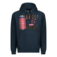 Navy red white  boozed Premium Hoodie - CowhideDigitalArt