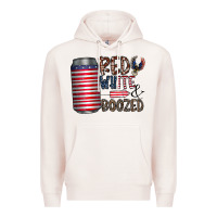 Pale Pink red white  boozed Premium Hoodie - CowhideDigitalArt