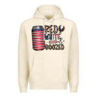 Sandshell red white  boozed Premium Hoodie - CowhideDigitalArt