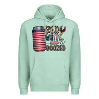 Seafoam red white  boozed Premium Hoodie - CowhideDigitalArt
