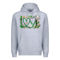 Heather Grey st.patricks love nurse Premium Hoodie - RacoonDesign