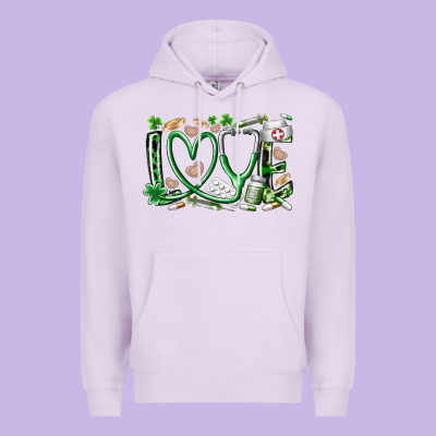 St.patricks Love Nurse Premium Hoodie Designed By Racoondesign