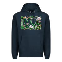 Navy st.patricks love nurse Premium Hoodie - RacoonDesign