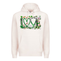 Pale Pink st.patricks love nurse Premium Hoodie - RacoonDesign