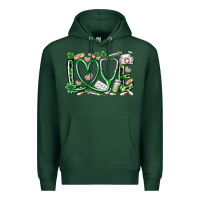 Sports Green st.patricks love nurse Premium Hoodie - RacoonDesign
