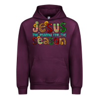 Mauve Wine jesus the reason for the season Urban Hoodie - FaDigitalArtStudio