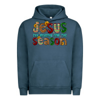 Pigment Midnight Navy jesus the reason for the season Urban Hoodie - FaDigitalArtStudio