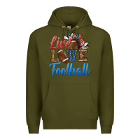 Army Green live love american football Premium Hoodie - HRA Design Shop