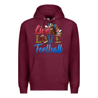 Burgundy live love american football Premium Hoodie - HRA Design Shop