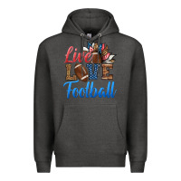 Charcoal Heather live love american football Premium Hoodie - HRA Design Shop