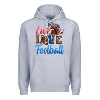 Heather Grey live love american football Premium Hoodie - HRA Design Shop