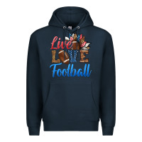 Navy live love american football Premium Hoodie - HRA Design Shop