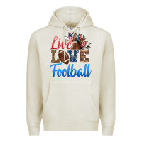 Oatmeal Heather live love american football Premium Hoodie - HRA Design Shop