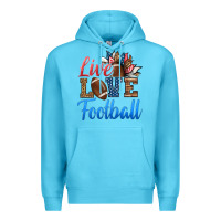 Ocean Blue live love american football Premium Hoodie - HRA Design Shop
