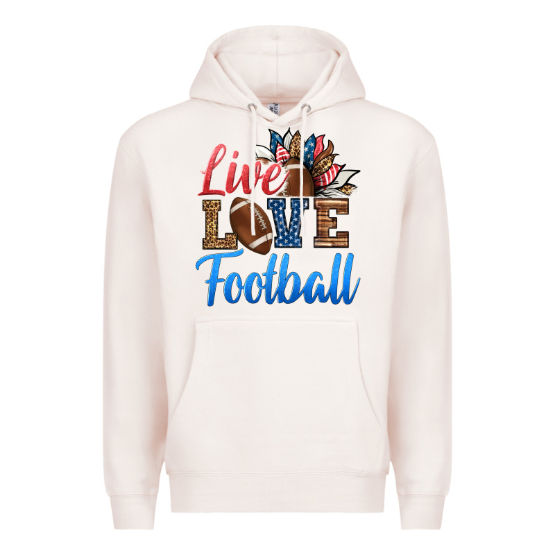 Live Love American Football Premium Hoodie by HRA Design Shop | Teevron