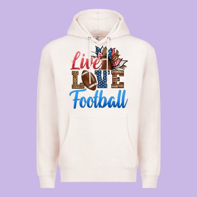 Live Love American Football Premium Hoodie Designed By Hra Design Shop