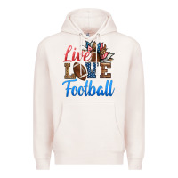 Pale Pink live love american football Premium Hoodie - HRA Design Shop