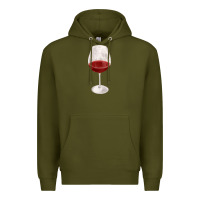 Army Green wine glass fa element Premium Hoodie - FaDigitalArtStudio