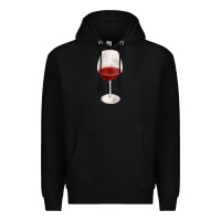 Black wine glass fa element Premium Hoodie - FaDigitalArtStudio