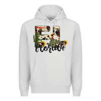 Dove Grey florida state cowhide serape cactus Premium Hoodie - RanaPortraitStore