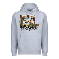 Heather Grey florida state cowhide serape cactus Premium Hoodie - RanaPortraitStore