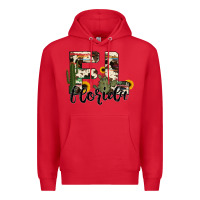 Red florida state cowhide serape cactus Premium Hoodie - RanaPortraitStore