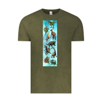 Vintage Olive dinosaurs pen wrap Vintage Tee - Artiststas