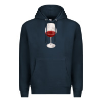 Navy wine glass fa element Premium Hoodie - FaDigitalArtStudio