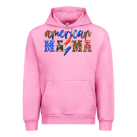 Fuchsia Pink american mama thunderbolt Urban Hoodie - HRA Design Shop
