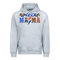 Heather Grey american mama thunderbolt Urban Hoodie - HRA Design Shop