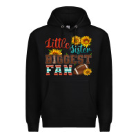 Black little sister biggest fan american football Premium Hoodie - HRA Design Shop