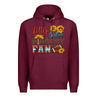 Burgundy little sister biggest fan american football Premium Hoodie - HRA Design Shop