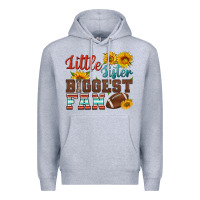 Heather Grey little sister biggest fan american football Premium Hoodie - HRA Design Shop