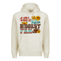 Oatmeal Heather little sister biggest fan american football Premium Hoodie - HRA Design Shop