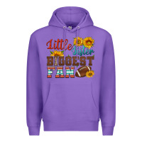 Purple little sister biggest fan american football Premium Hoodie - HRA Design Shop