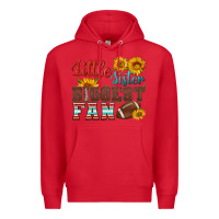 Red little sister biggest fan american football Premium Hoodie - HRA Design Shop