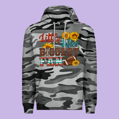 Little Sister Biggest Fan American Football Premium Hoodie Designed By Hra Design Shop