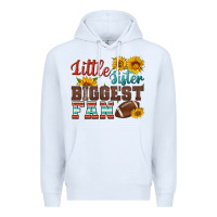 White little sister biggest fan american football Premium Hoodie - HRA Design Shop