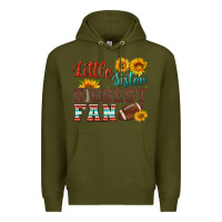 Army Green little sister biggest fan american football Premium Hoodie - HRA Design Shop