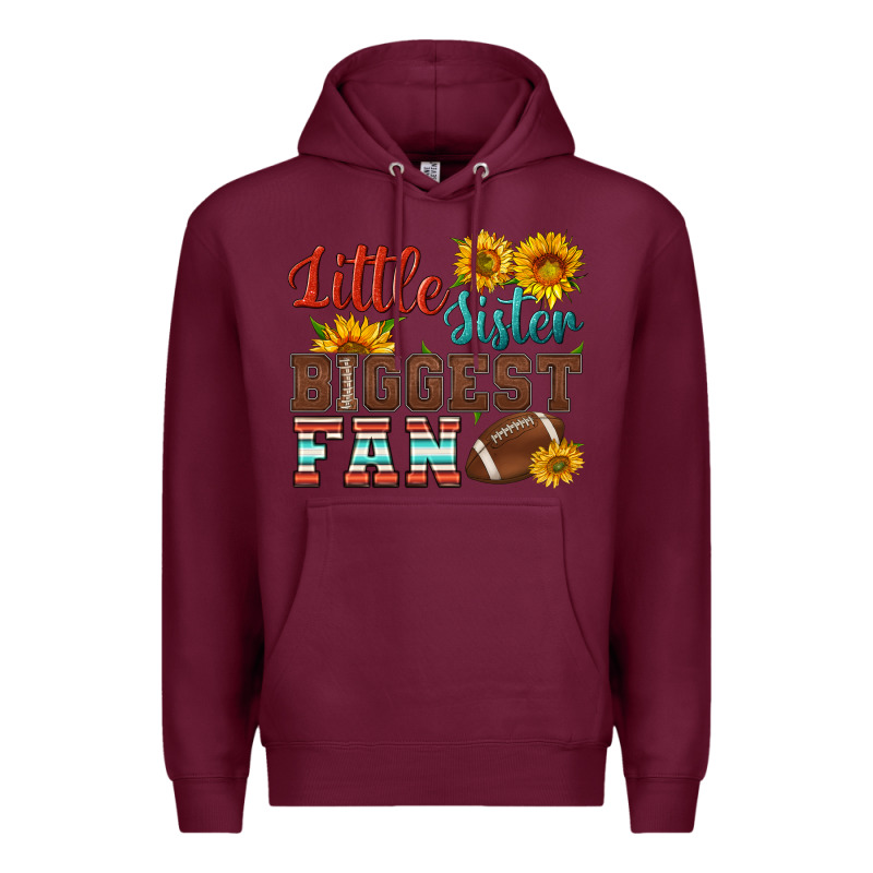 Little Sister Biggest Fan American Football Premium Hoodie by HRA Design Shop | Teevron