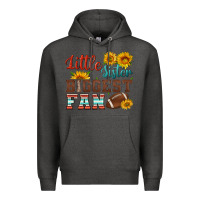 Charcoal Heather little sister biggest fan american football Premium Hoodie - HRA Design Shop