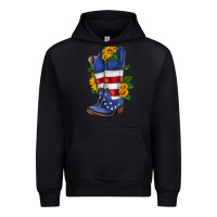 Black american cowboy boot with sunflower Urban Hoodie - HRA Design Shop