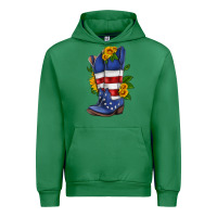 Emerald american cowboy boot with sunflower Urban Hoodie - HRA Design Shop