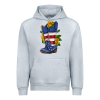Heather Grey american cowboy boot with sunflower Urban Hoodie - HRA Design Shop