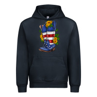 Navy american cowboy boot with sunflower Urban Hoodie - HRA Design Shop