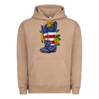 Pigment Burro american cowboy boot with sunflower Urban Hoodie - HRA Design Shop